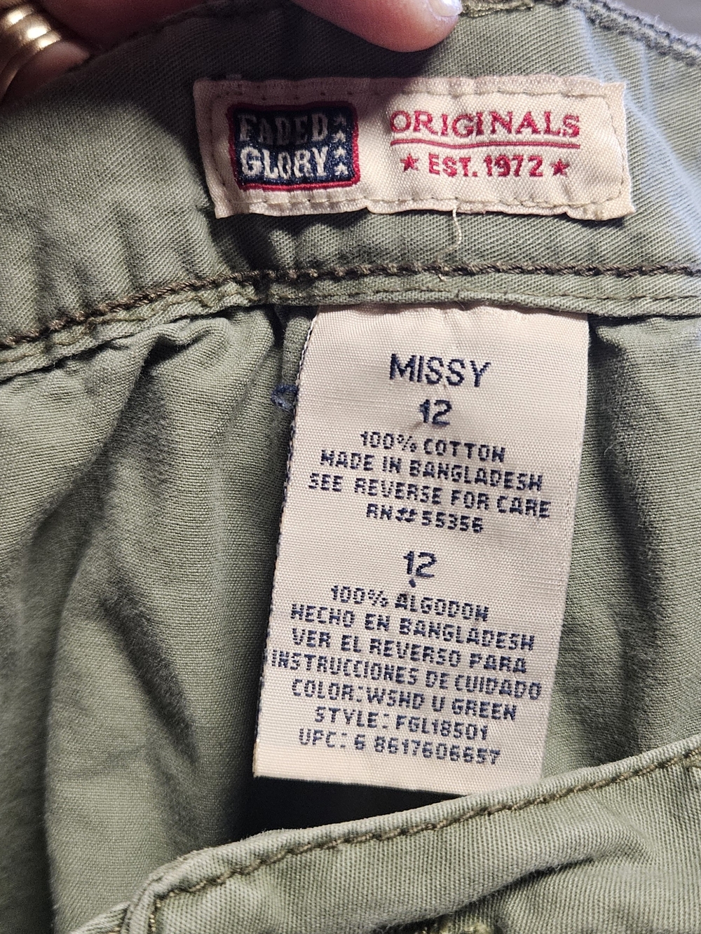 Faded Glory Light Olive Utility Mini Skirt - Picture 3 of 3